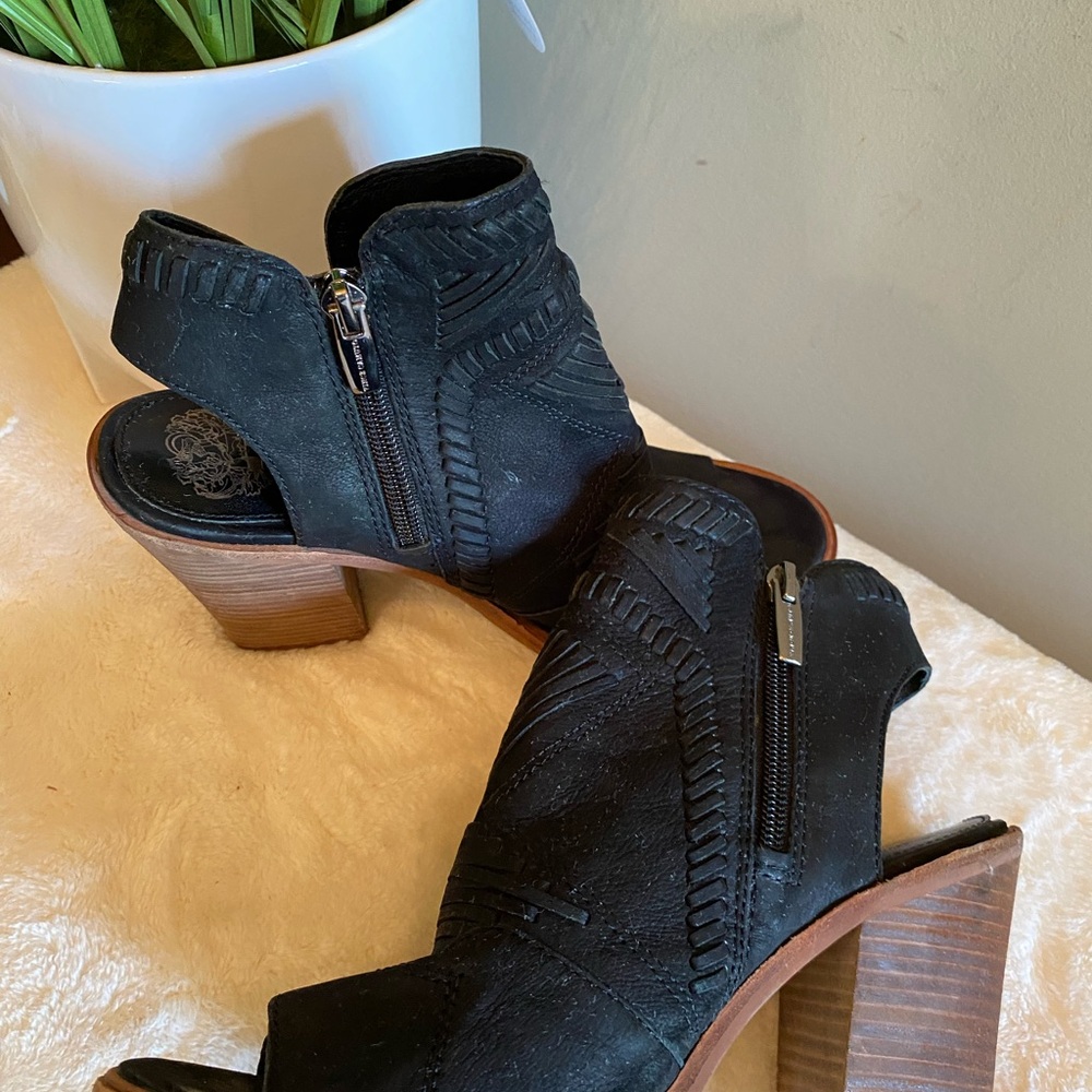 Vince Camuto Black Peep-Toe Heels